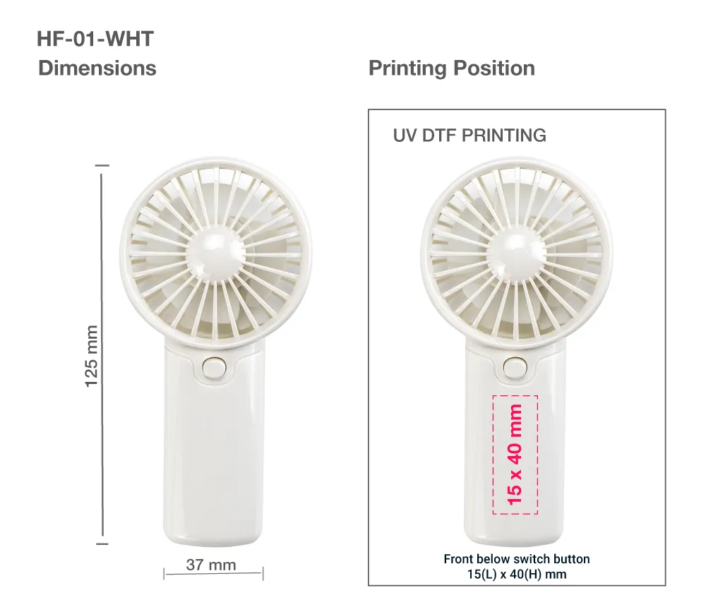 Portable Hand Fan Printing Details