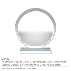 Round Clear Crystal Award Details