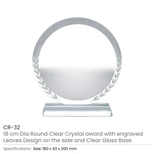 Round Clear Crystal Award Details