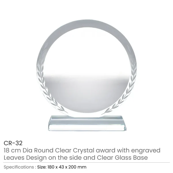 Round Clear Crystal Award Details