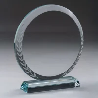 Round Clear Crystal Award Side View