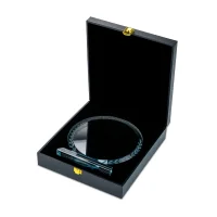 Round Clear Crystal Award with Box
