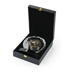 Round Crystal Clock Award with Box