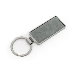 Silver Shiny Metal Keychain Grey