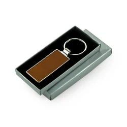 Silver Shiny Metal Keychain with Box
