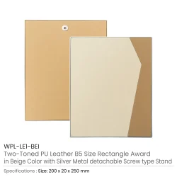 Two-Toned PU Leather Awards Beige