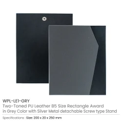 Two-Toned PU Leather Award Grey
