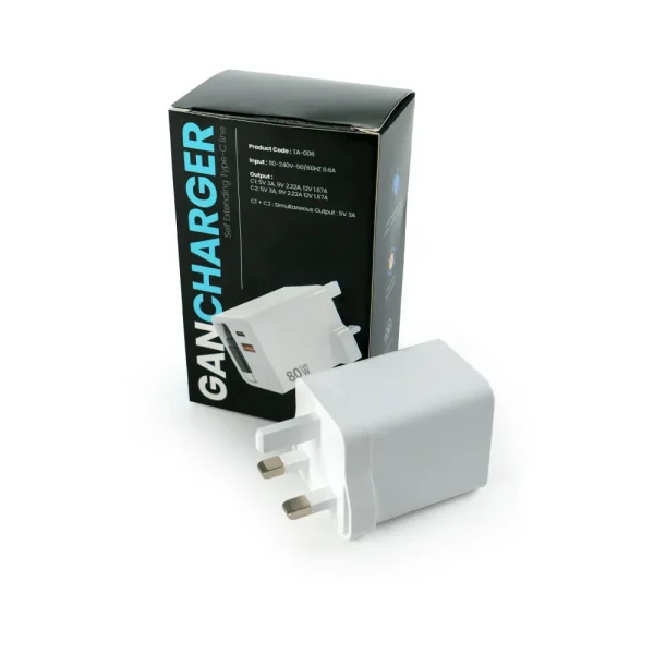 80W GaN Fast Charger Adaptor with Box