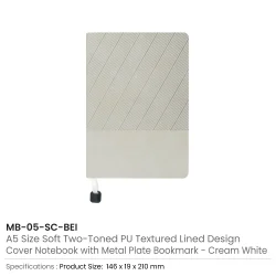 Soft PU Cover Notebooks Beige Color