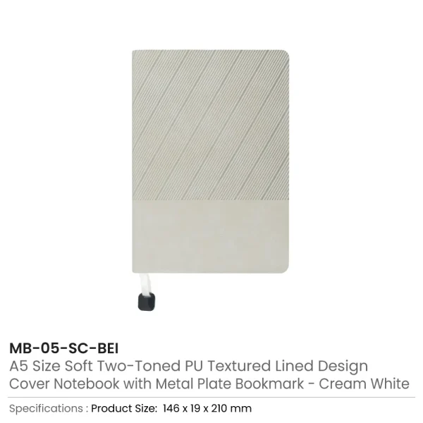 Soft PU Cover Notebooks Beige Color
