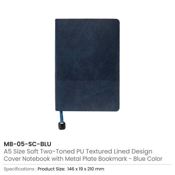 Soft PU Cover Notebooks Blue Color
