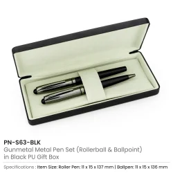 Black Metal Pen Set Details