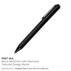 Diamond Textured Metal Pens Details