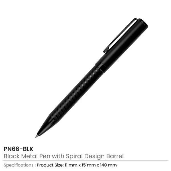 Spiral Design Metal Pens Details