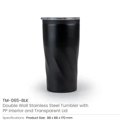 Double Wall SS Tumblers Black