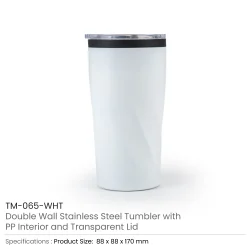 Double Wall SS Tumblers White