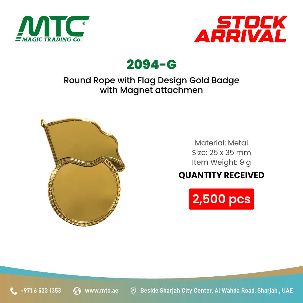 Stock Arrived Flag Design Metal Badges