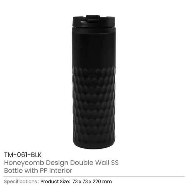 Honeycomb Design SS Bottle Black