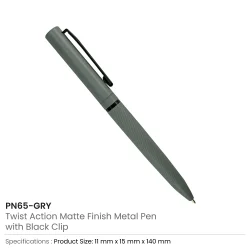 Metal Pens Twist Action Grey