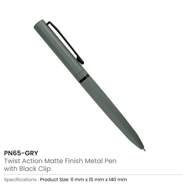 Metal Pens Twist Action Grey