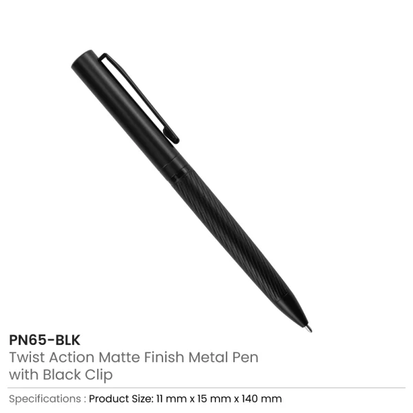 Metal Pens Twist Action Black