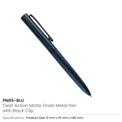 Metal Pens Twist Action Blue
