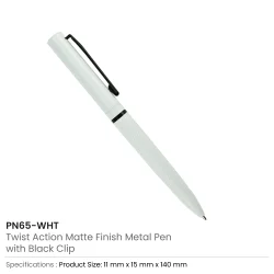 Metal Pens Twist Action White