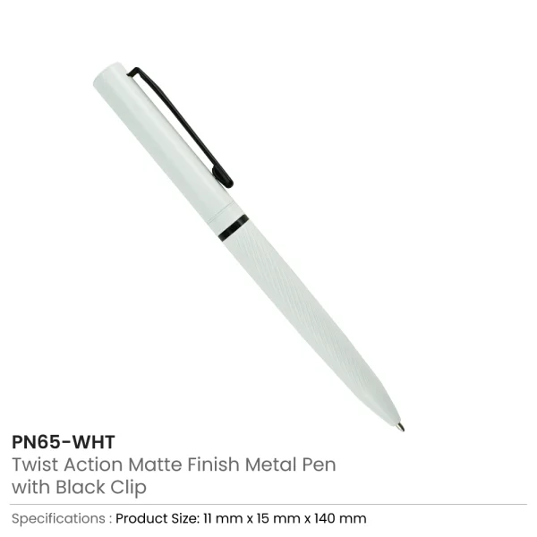 Metal Pens Twist Action White
