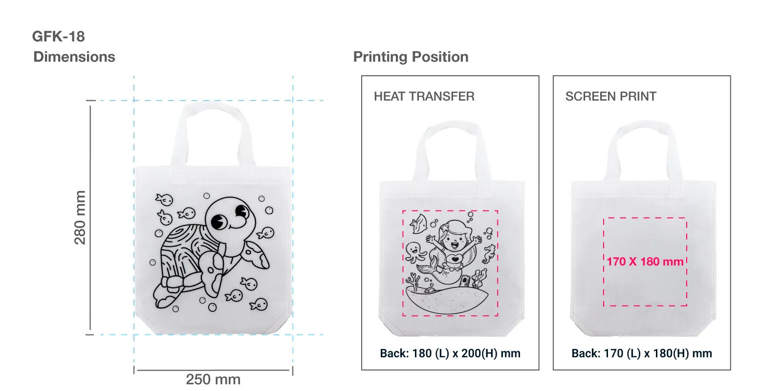 Mini Non-Woven Bags Printing Details