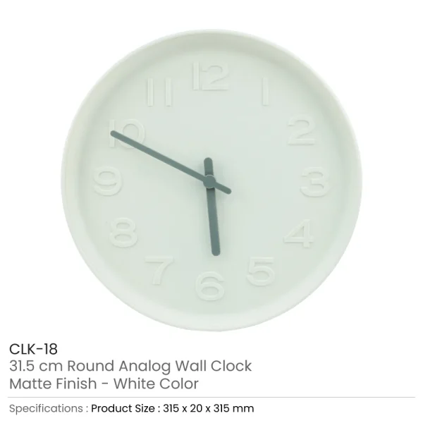 Round Analog Wall Clock Details