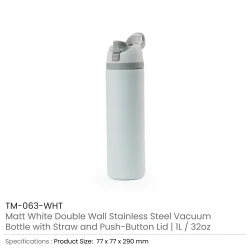 SS Bottles with Straw White