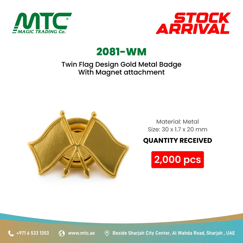 Stock Arrived Twin Flag Metal Badges