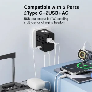 Universal Travel Adaptor 17W Sample with Branding