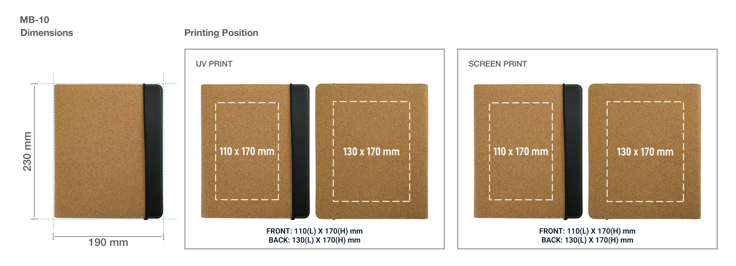 Cork Cover Folder B5 Printing Details