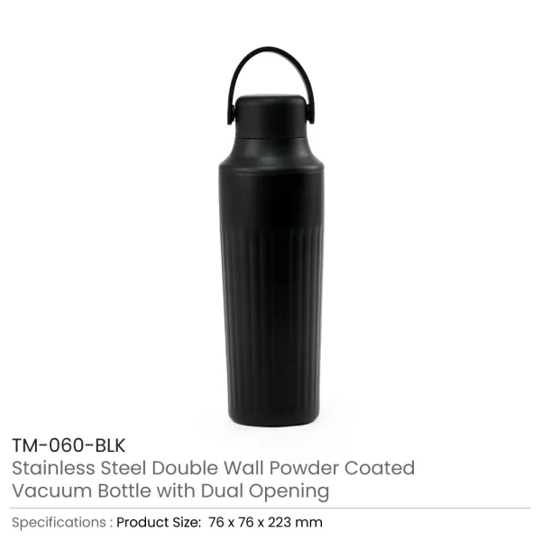 Dual Opening SS Bottles Black
