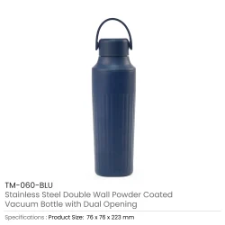 Dual Opening SS Bottles Blue