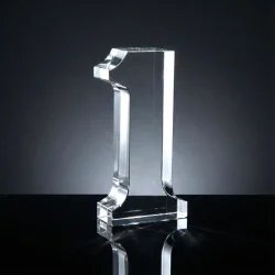 Crystal Glass Trophy Side View