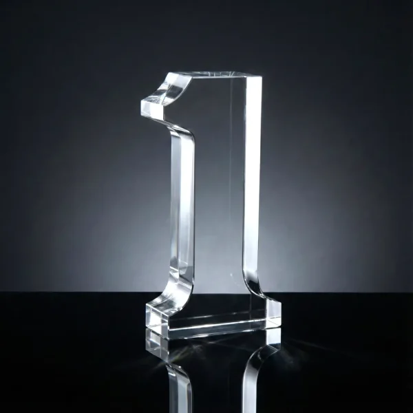Crystal Glass Trophy Side View