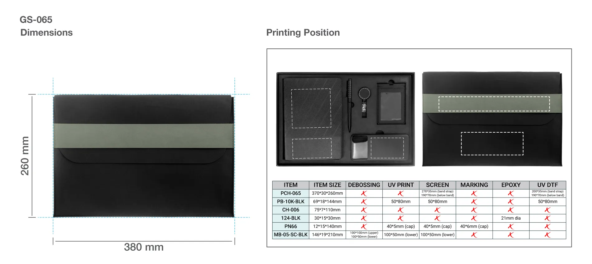 Premium Office Gift Set Printing Details