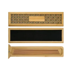 Wooden Incense Burner Holder Open View