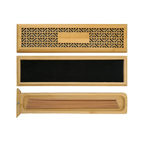 Wooden Incense Burner Holder Open View