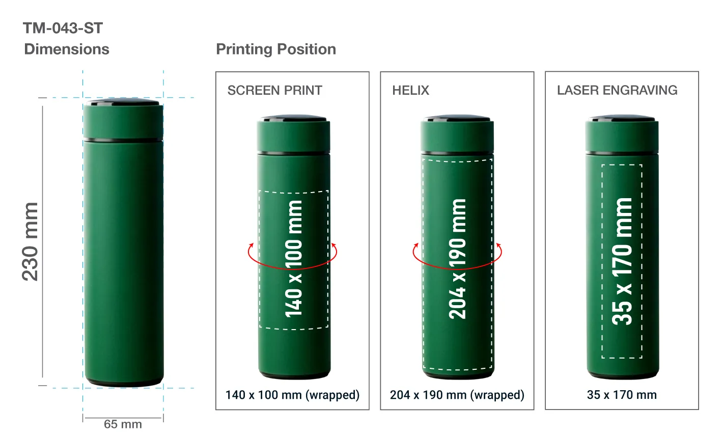 Smart Temperature Display Bottles Printing Details