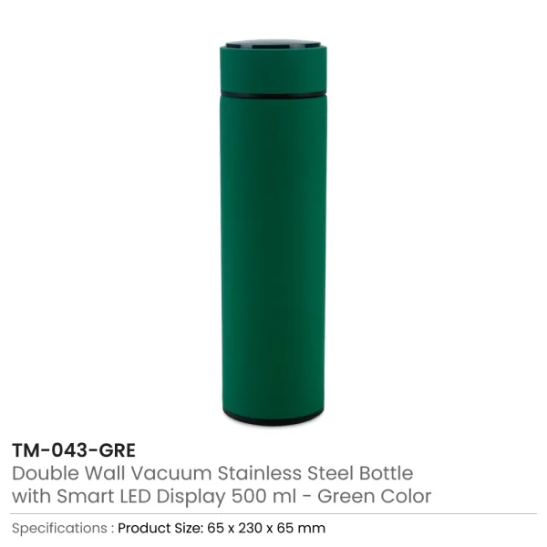 Smart Temperature Display Bottle Green