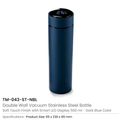 Smart Temperature Display Bottle Navy Blue