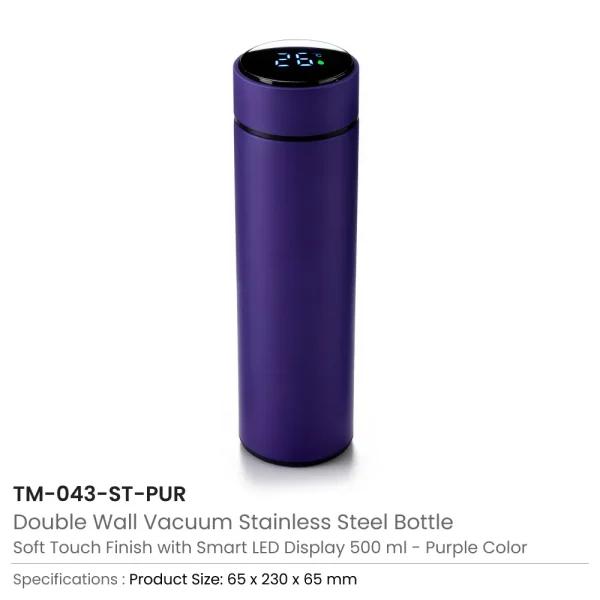 Smart Temperature Display Bottle Purple