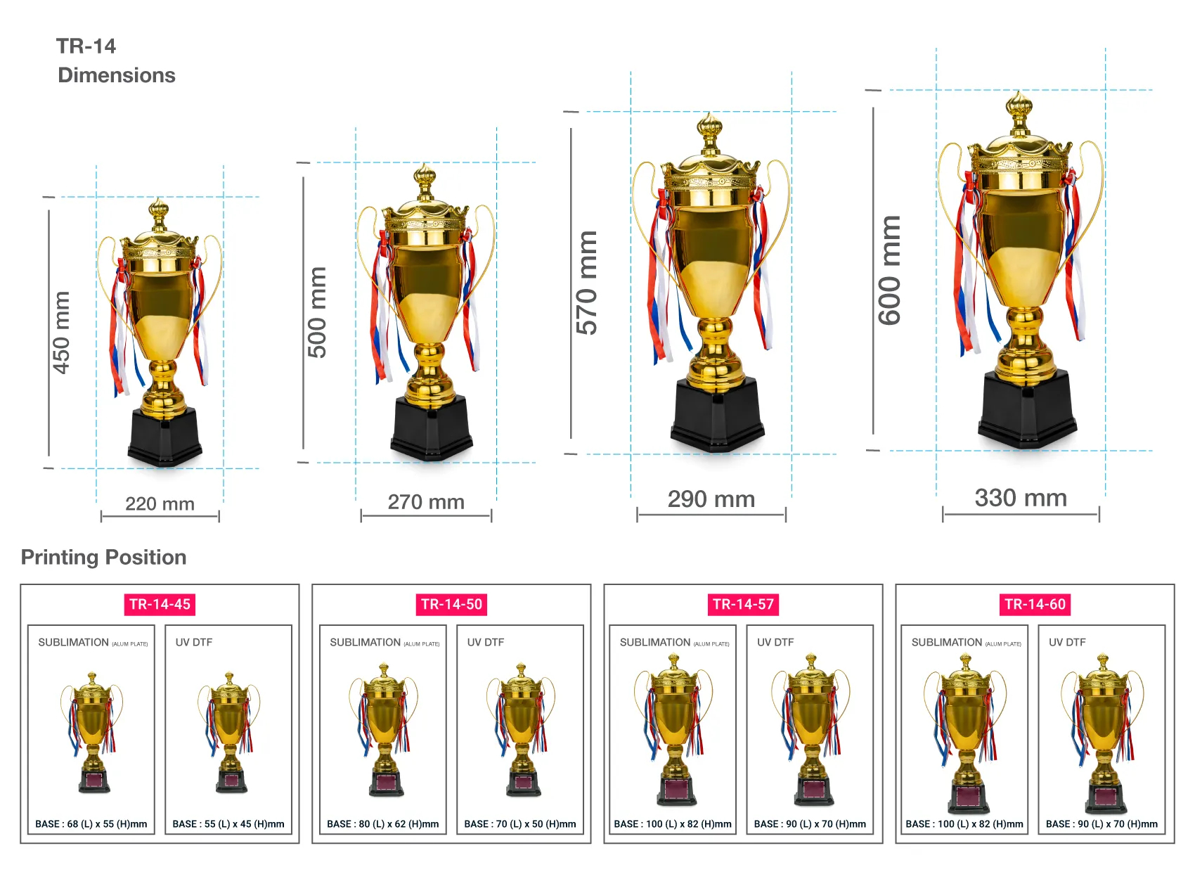 Metal Close Cup Trophy Printing Details