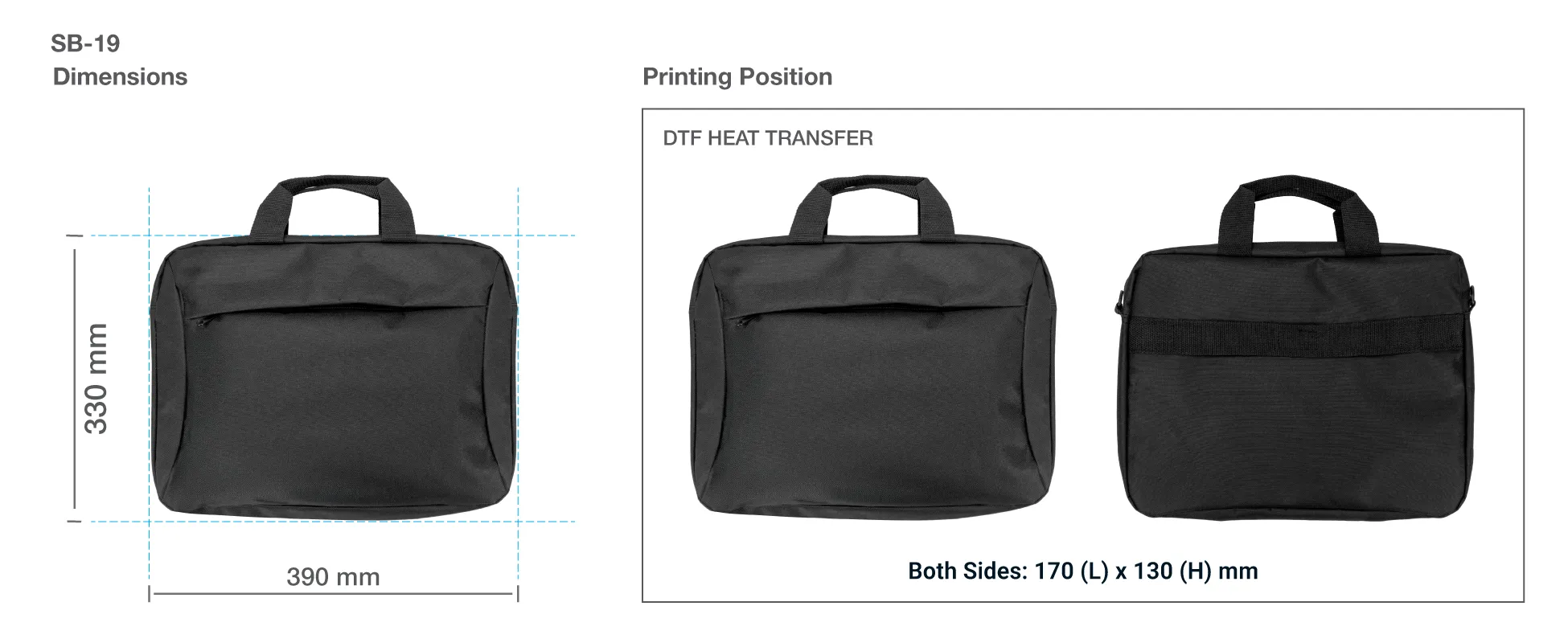 Laptop and Document Bag Printing Details