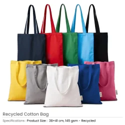 Recycled Cotton Bags, Durable Long Strap, 145 GSM - Image 3