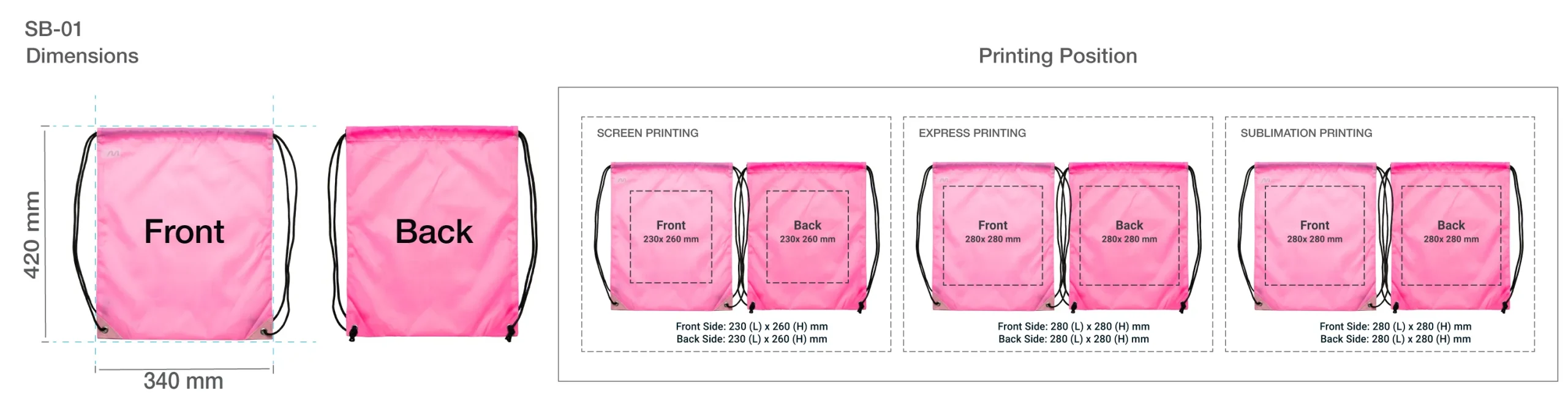 Promotional String Bags Printing Details