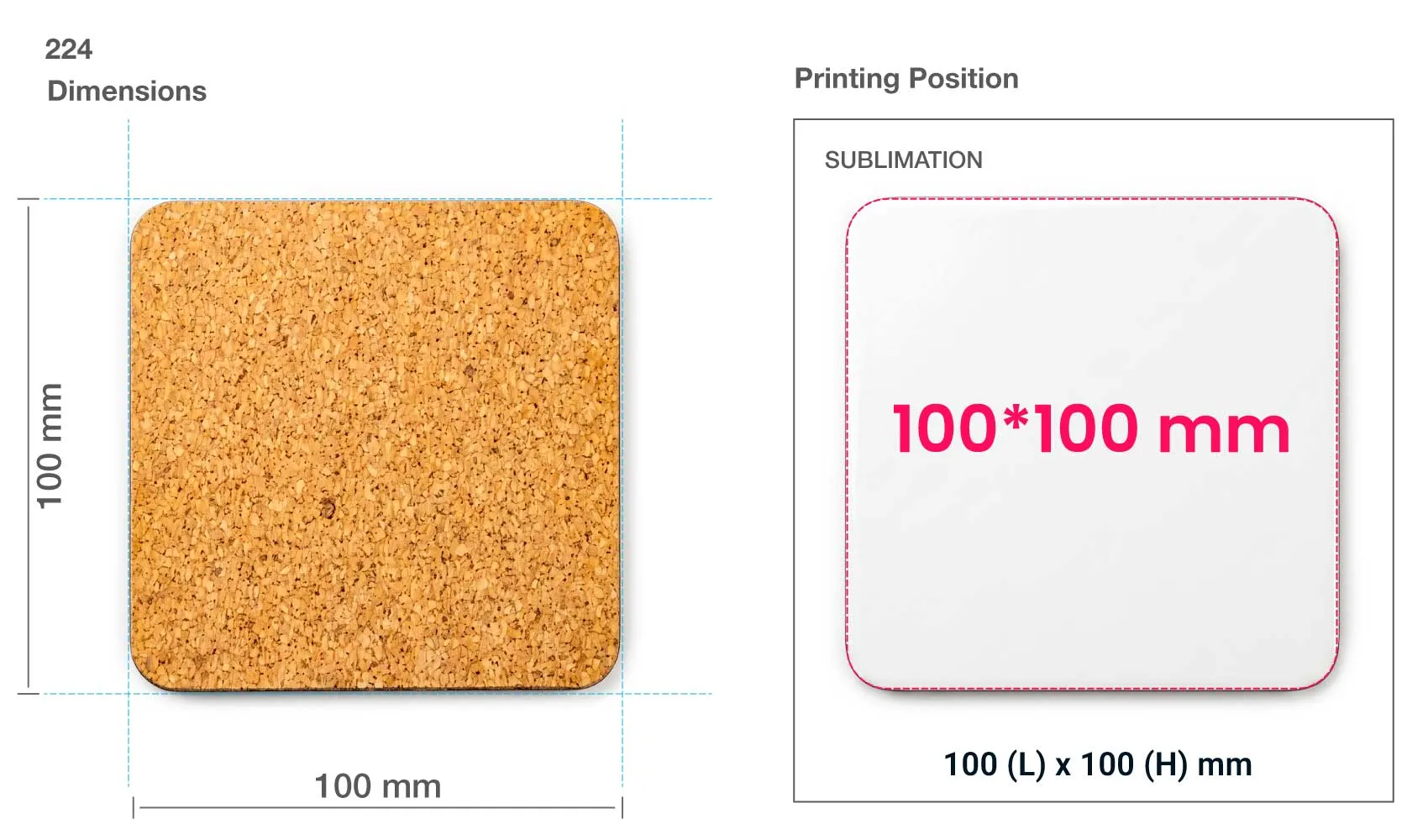 Cork Tea Coasters Printing Details